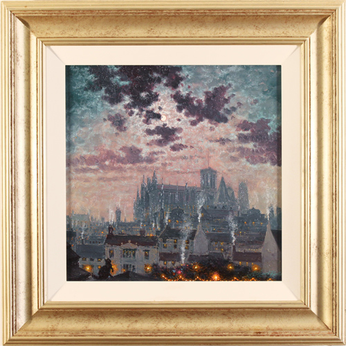 Andrew Grant Kurtis, Original oil painting on panel, Nightwatch Over York Minster, click to enlarge