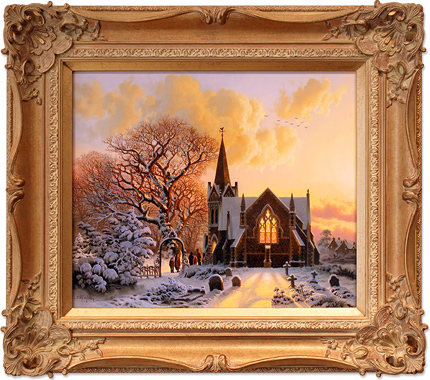 Daniel Van Der Putten, Original oil painting on panel, Christmas Eve at Lower Shuckborough, Warwickshire
