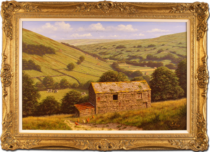 Edward Hersey, Original oil painting on canvas, Kisdon Valley ...