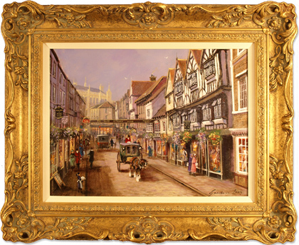 Gordon Lees, Original oil painting on canvas, Stonegate, York, click to enlarge