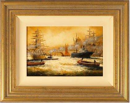 Ken Hammond, Original Oil Painting On Canvas, Thames River Scene 