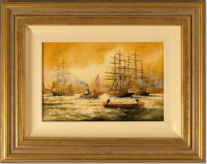 Ken Hammond, Original oil painting on canvas, Thames River Scene, click to enlarge