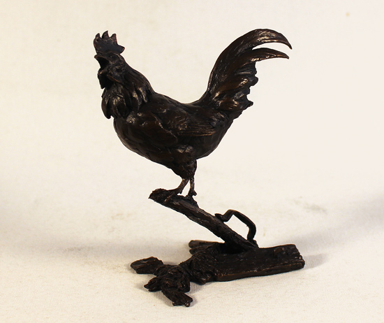 Michael Simpson, Bronze, Cockerel, click to enlarge