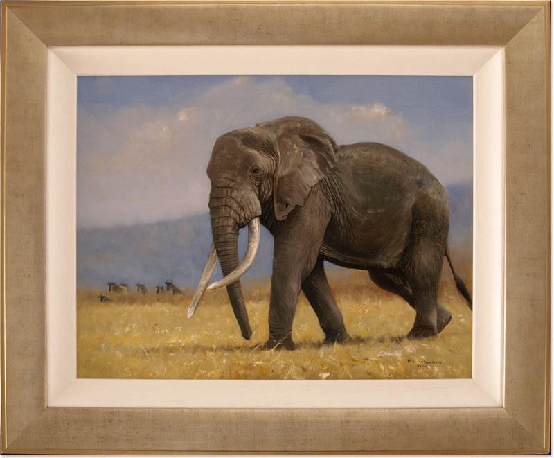 Pip McGarry, Original oil painting on canvas, Ngorongoro Elephant ...