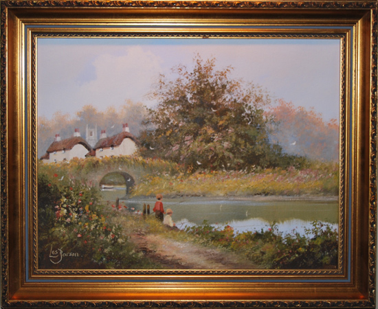 Les Parson, Original oil painting on canvas, Gone Fishing, click to enlarge