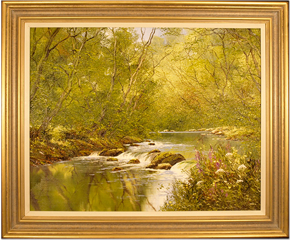 Terry Evans, Original oil painting on canvas, River Scene, click to enlarge