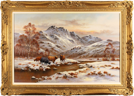 Wendy Reeves, Original oil painting on canvas, Highland Cattle, click to enlarge