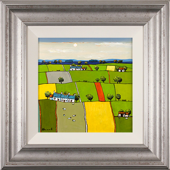 Alan Smith, Original oil painting on panel, Fields of Green