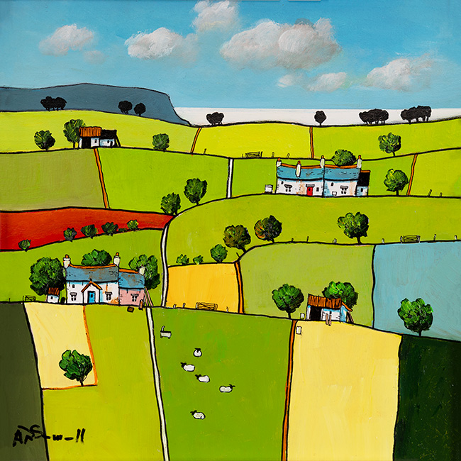 Alan Smith, Original oil painting on panel, Yorkshire's Green