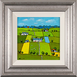Alan Smith, Original oil painting on panel, Blue Grass Farm, Yorkshire