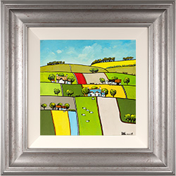 Alan Smith, Original oil painting on panel, Rolling Hills of Green