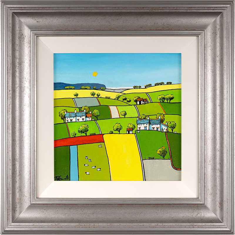 Alan Smith, Original oil painting on panel, Summer Patchwork