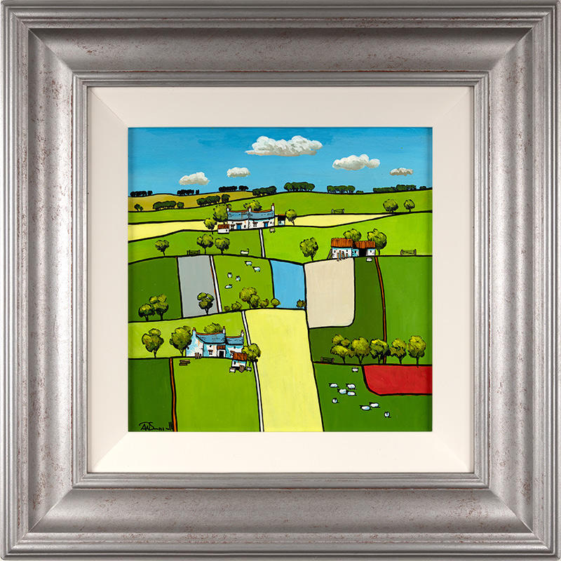Alan Smith, Original oil painting on panel, Summer Patchwork