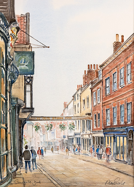 Alan Stuttle, Watercolour, Stonegate, York