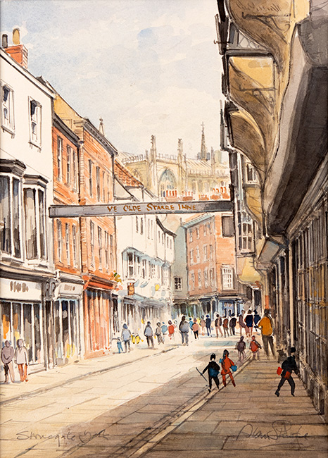 Alan Stuttle, Watercolour, Stonegate, York