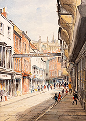 Alan Stuttle, Watercolour, Stonegate, York