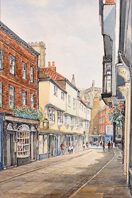 Alan Stuttle, Watercolour, Stonegate, York