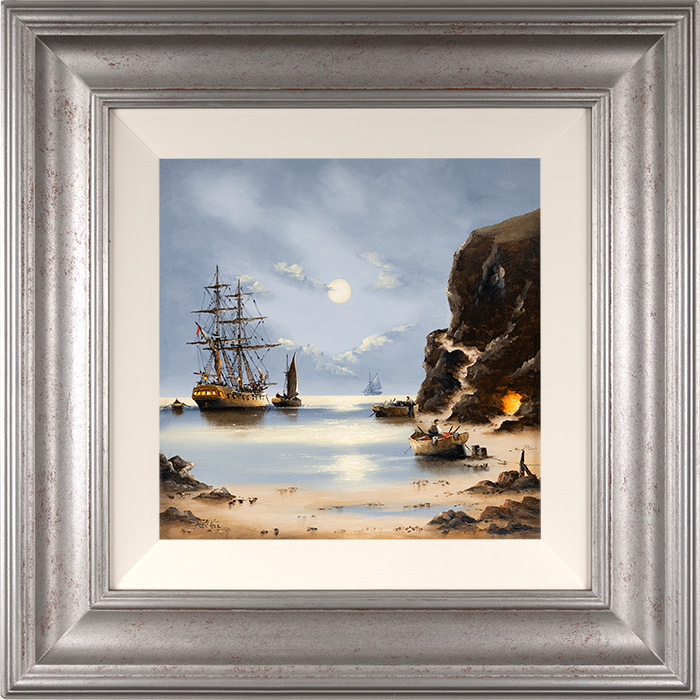 Alex Hill, Original oil painting on panel, Moonlight Cove