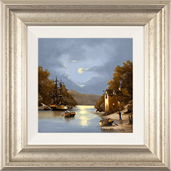 Alex Hill, Original oil painting on panel, Moonlight Hideaway