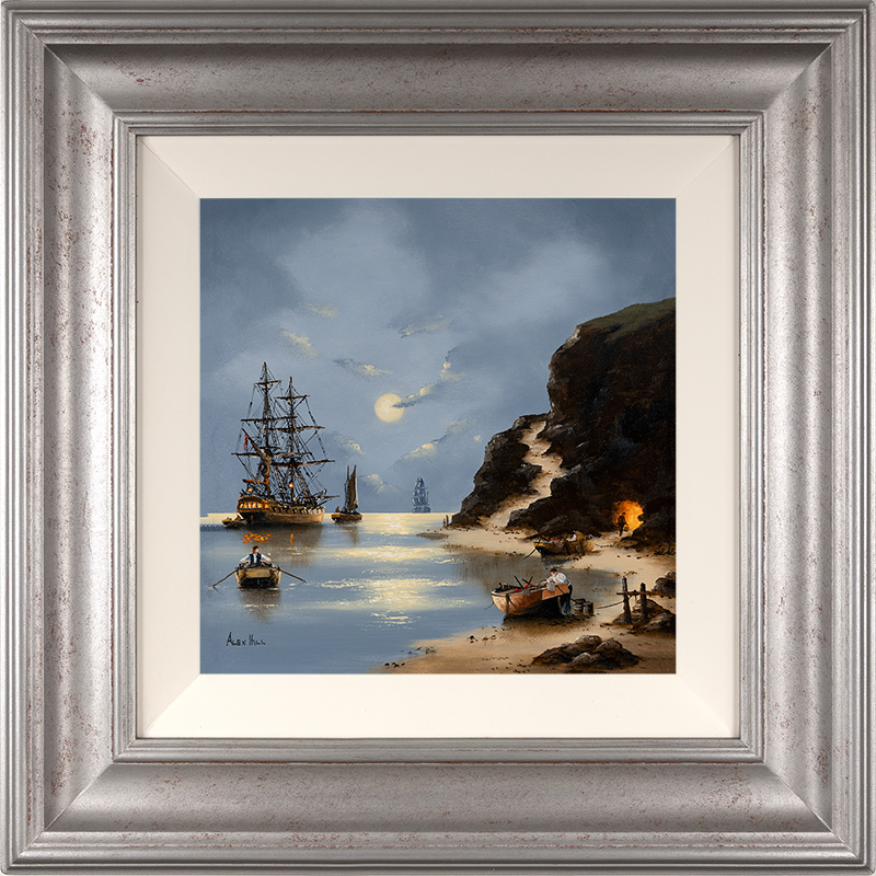 Alex Hill, Original oil painting on panel, The Midnight Drop
