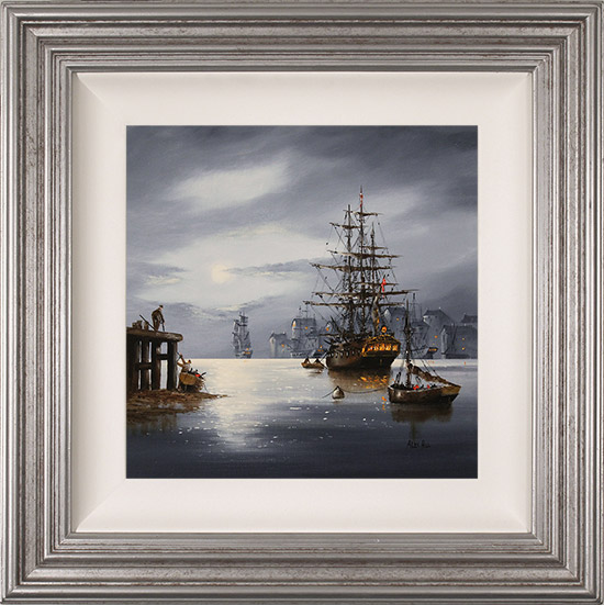 Alex Hill, Original oil painting on canvas, Moonlight Galleon , click to enlarge