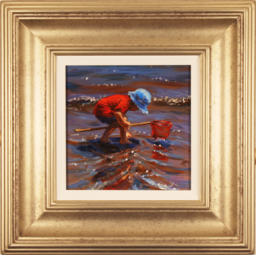 Amanda Jackson, Original oil painting on panel, Paddling for Pebbles, click to enlarge