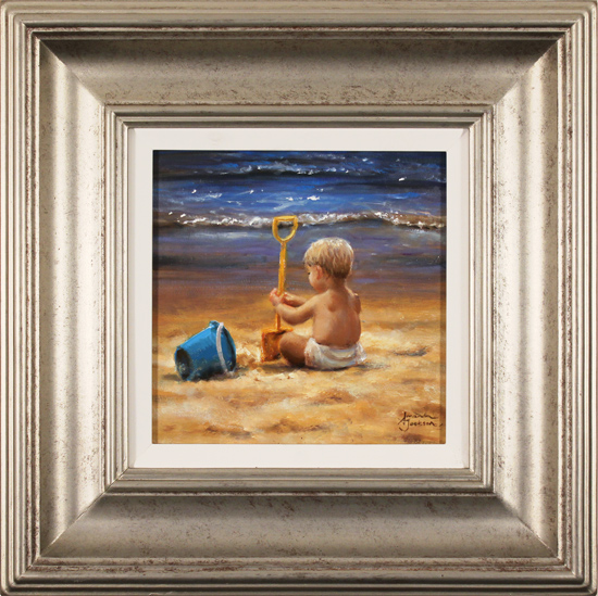 Amanda Jackson, Original oil painting on panel, His First Holiday