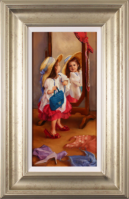 Amanda Jackson, Original oil painting on panel, Just Like Mummy, click to enlarge