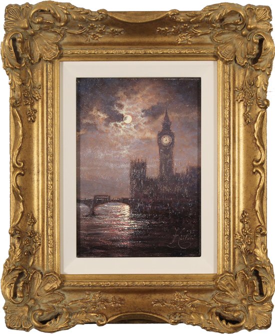 Andrew Grant Kurtis, Original oil painting on canvas, Westminster Chimes at Midnight, click to enlarge