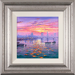 Andrew Grant Kurtis, Original oil painting on canvas, Thames Sparkle, London