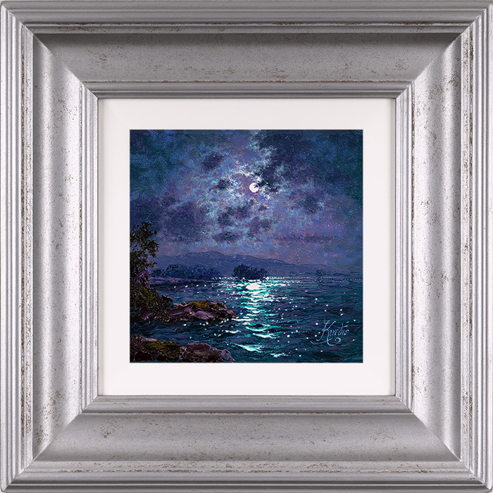 Andrew Grant Kurtis, Original oil painting on canvas, Moonlight Sparkle, Derwentwater