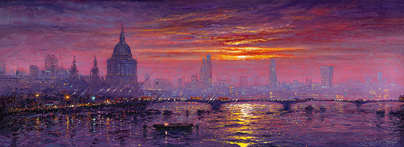Andrew Grant Kurtis, Original oil painting on canvas, Thames Sparkle