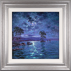 Andrew Grant Kurtis, Original oil painting on panel, Moonlight Sparkle, Ullswater