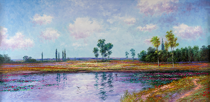 Andrew Grant Kurtis, Original oil painting on panel, Summertime Breeze