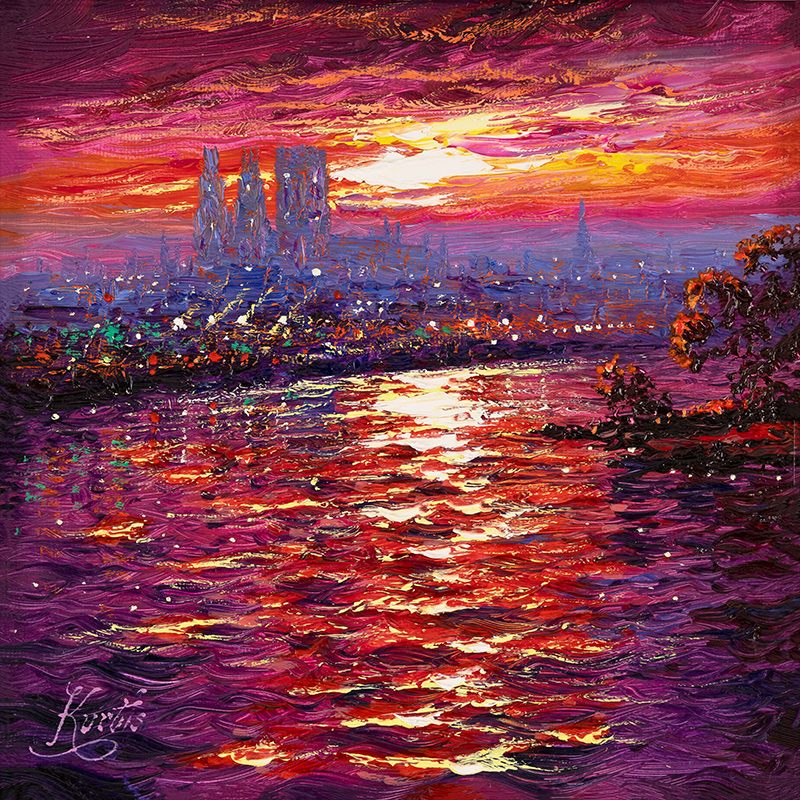 Andrew Grant Kurtis, Original oil painting on canvas, Sunshine Sparkle, York Minster