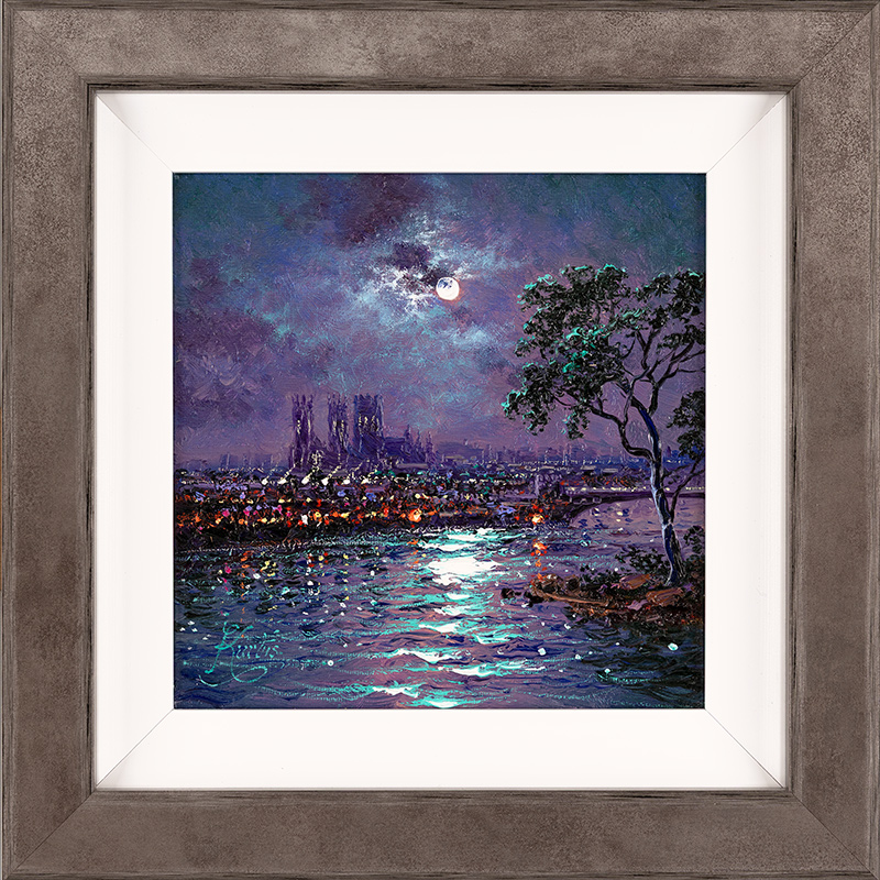Andrew Grant Kurtis, Original oil painting on canvas, Moonlight Sparkle, York Minster