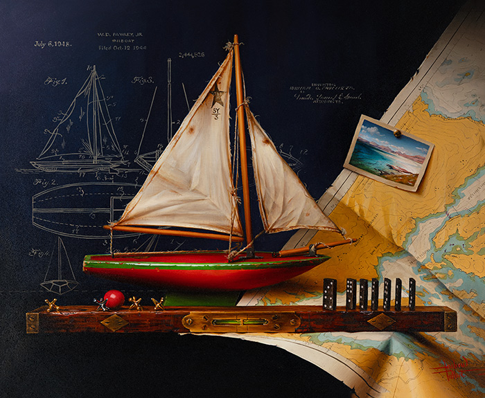 Andrew Talbot, Original oil painting on panel, The Shipping Forecast - Hebrides, Mainly Fair