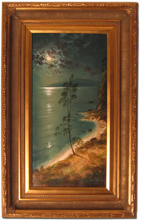 Andrew Grant Kurtis, Original oil painting on panel, By the light of the Silvery Moon, click to enlarge