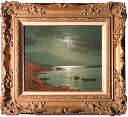 Andrew Grant Kurtis, Original oil painting on panel, Lake Scene, click to enlarge