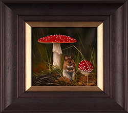 Carl Whitfield, Original oil painting on panel, Mouse and Toadstool