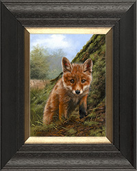 Carl Whitfield, Original oil painting on panel, Fox Cub