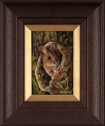 Carl Whitfield, Original oil painting on panel, Peeking Out