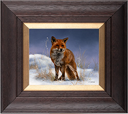 Carl Whitfield, Original oil painting on panel, Fox in WInter