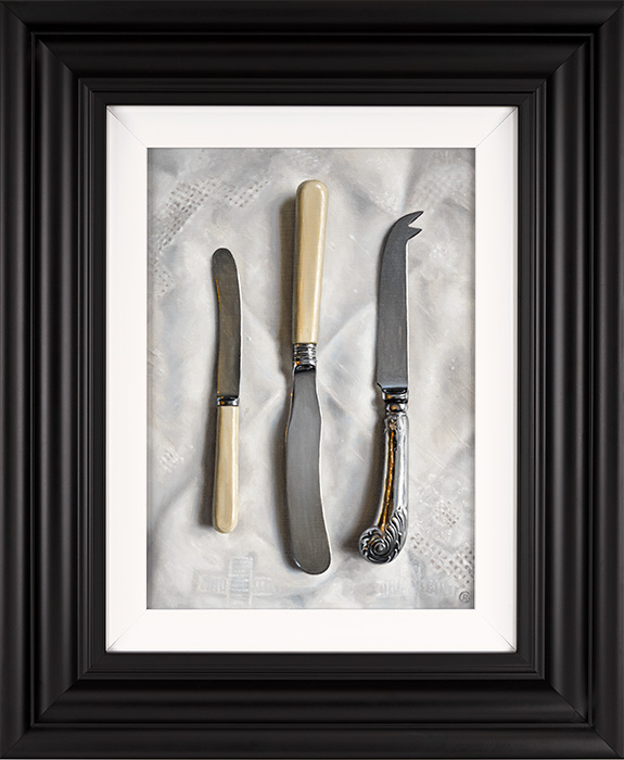 Caroline Richardson, Original oil painting on canvas, Silver and Ivory