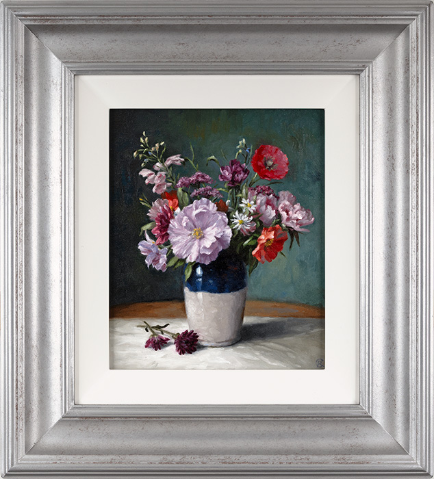 Caroline Richardson, Original oil painting on canvas, Cottage Garden Bouquet