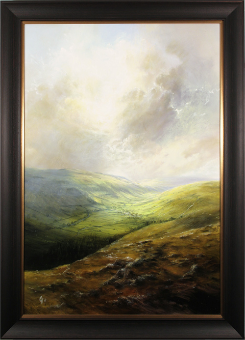 Clare Haley, Original oil painting on panel, The Majesty of the Wharfedale Valley, click to enlarge