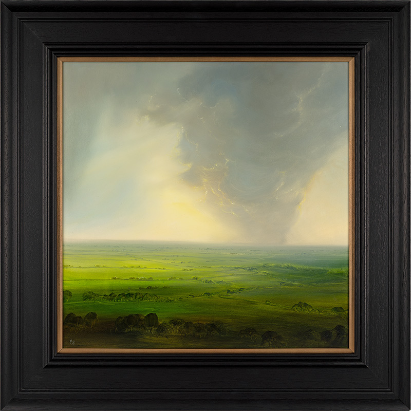 Clare Haley, Original oil painting on panel, The Sky Descends