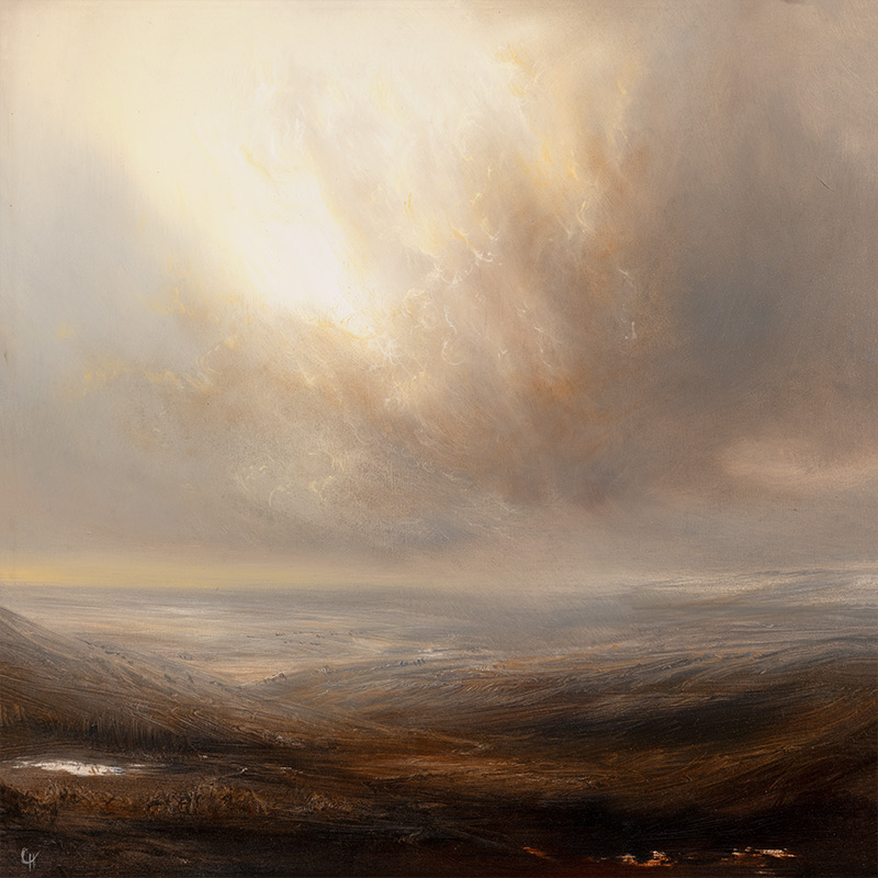 Clare Haley, Original oil painting on panel, Drift Away