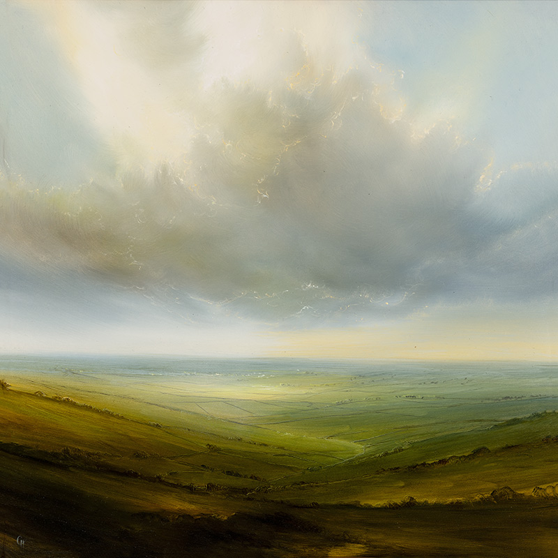 Clare Haley, Original oil painting on panel, Follow the Light