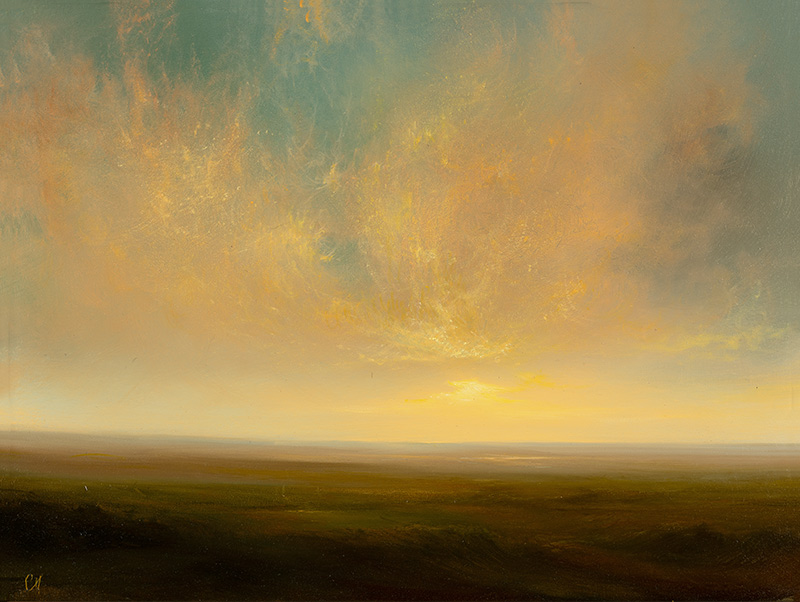 Clare Haley, Original oil painting on panel, Daybreak